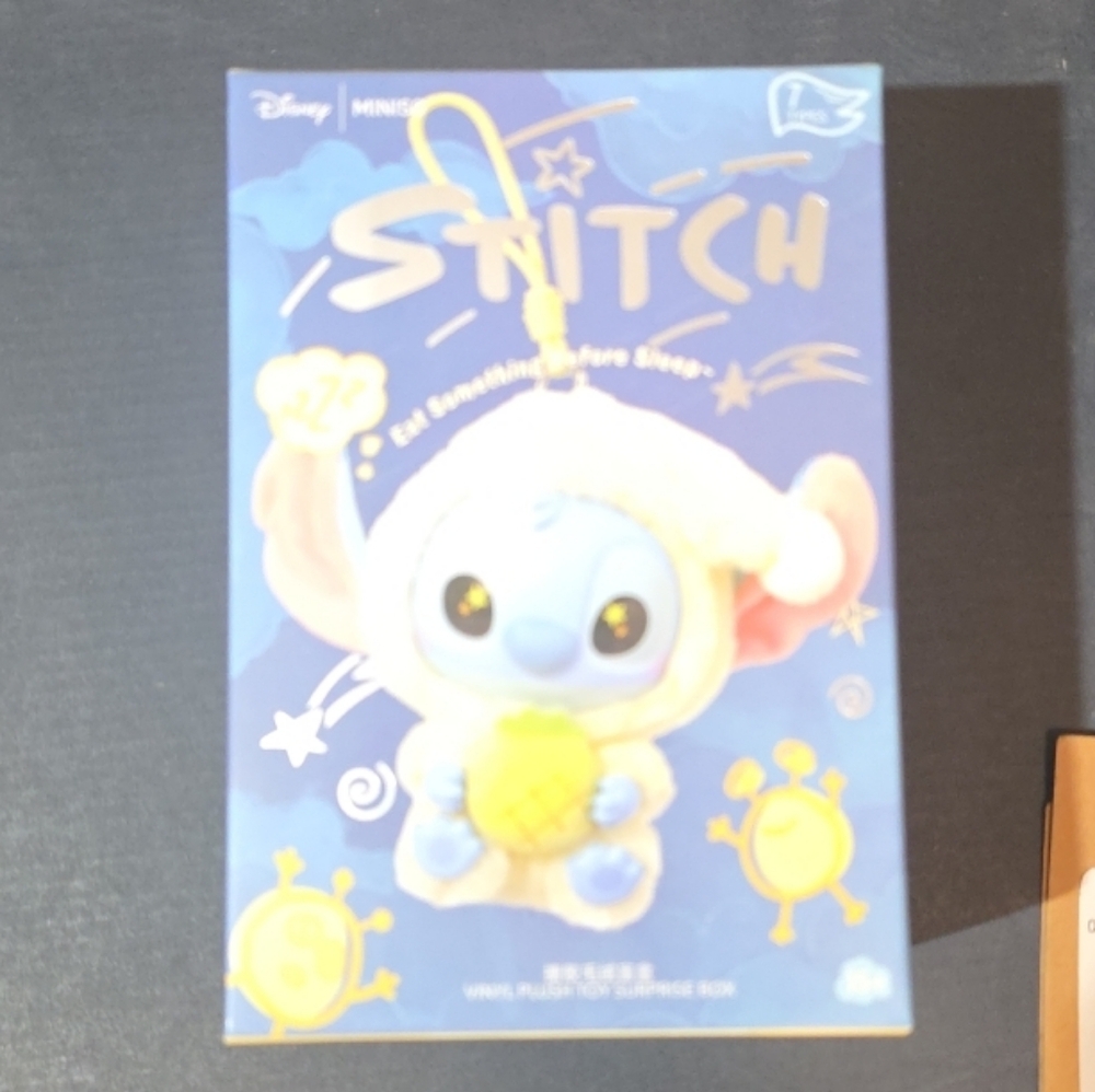 New In Box Disney Miniso Stitch Eat Something Before Sleep Blind Box